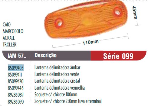 LAMPARA TECHO DELANTERA AMBAR