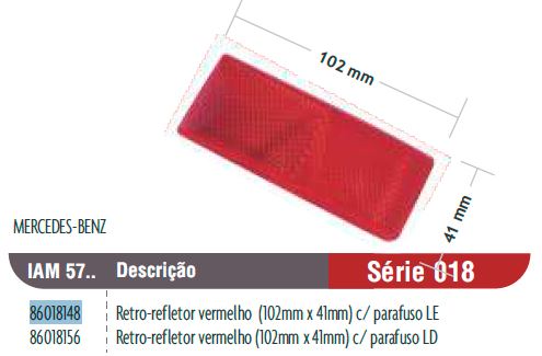 FAROL  (OJO GATO)  ROJO DER BUMPER TRASERO O 371 BRASIL