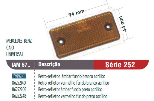 FAROL RETROFLECTOR TRASERO ARRIBA AMBAR BUSSCAR