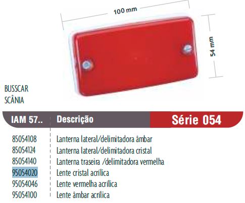 LENTE TECHO TRASERO ROJO BUSSCAR
