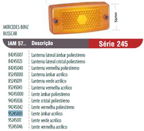 LENTE DIRECCIONAL LATERAL (IAM 85 245 000) AMBAR