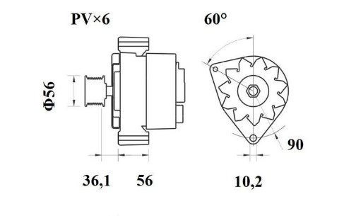 ALTERNADOR 14V 70 AMP W201 W124 M102 M103 MAHLE