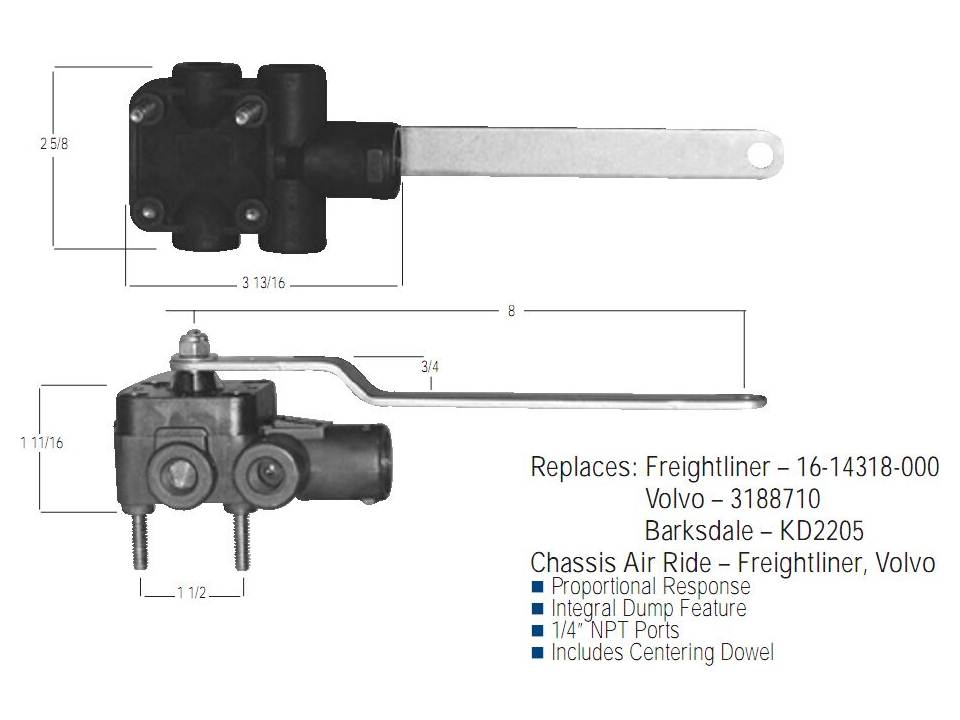 VALVULA REGULADORA BOLSAS SUSPENSION (KD2205)