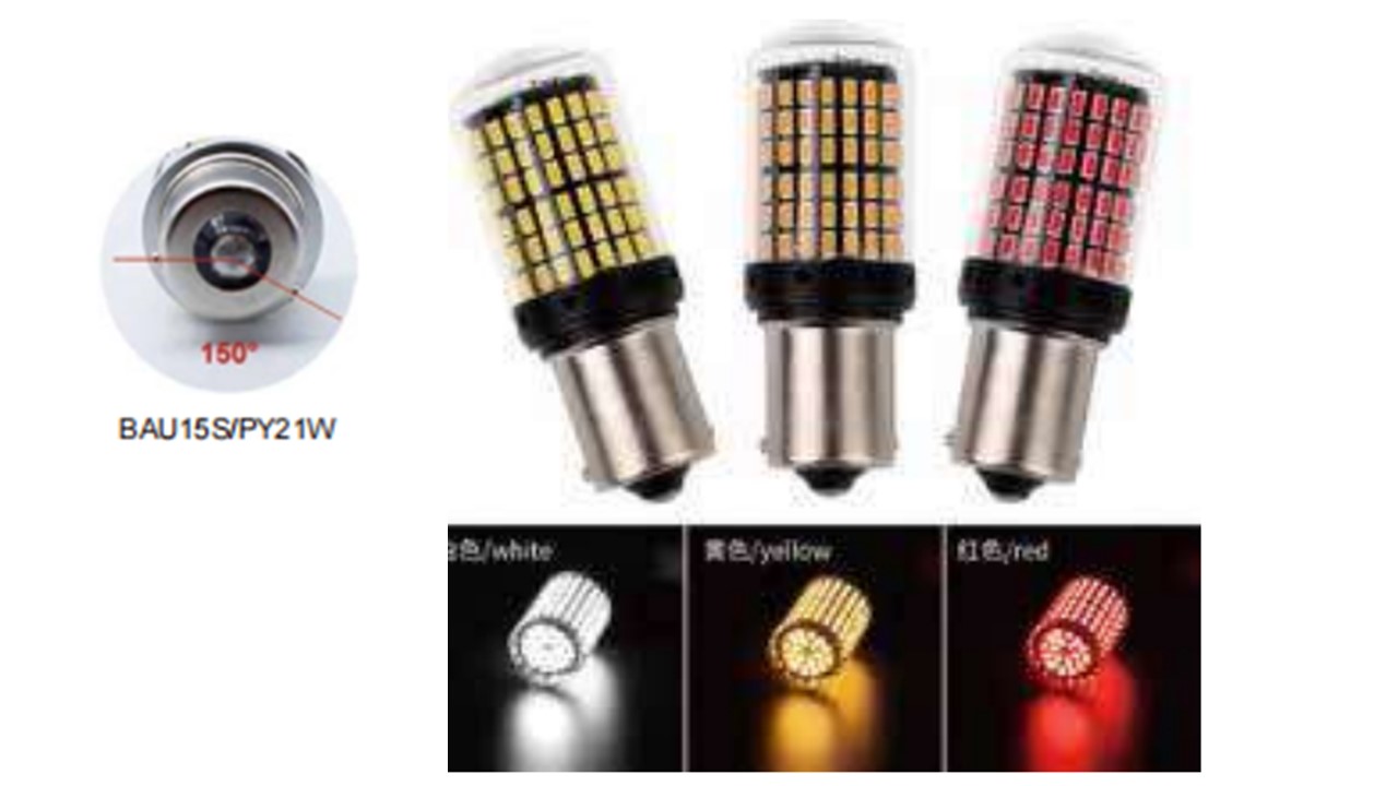 JGO BOMBILLO LED 1 CONT 12-24V 21W PY21BAU15s PINES V AMBAR