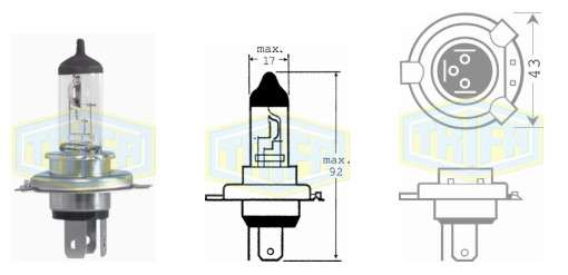 BOMBILLO MOTO HALOGENO 12V 35/35W H4 PX43T HS1