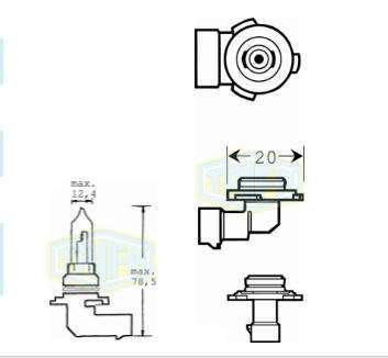 BOMBILLO HALOGENO HB3 12V 100W P20D L