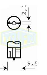 BOMBILLO TODO VIDRIO MEDIANO 12V 10W W2,9X9,5D