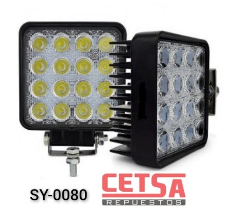 HALOGENO CUADRADO 10-30V 48W 16 LED TIPO ABIERTO
