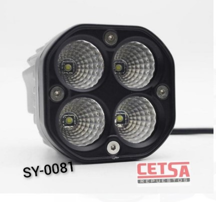 HALOGENO CUADRADO 10-30V 40W 4 LED TIPO ABIERTO