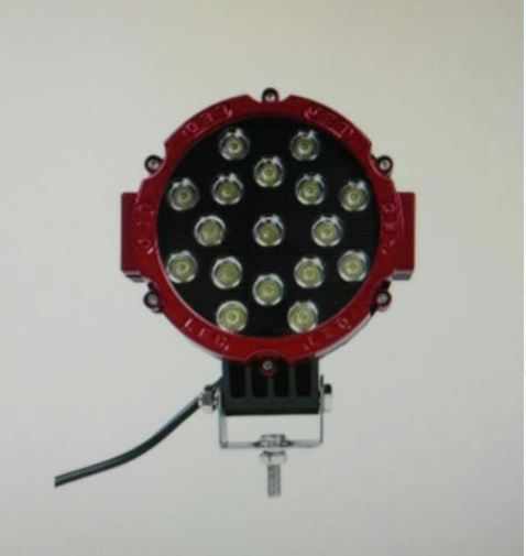 HALOGENO REDONDO 7"  17 LED 10-30V 51W  MARCO ROJO