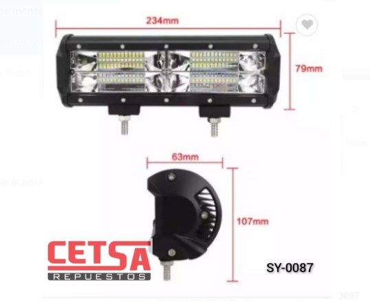 HALOGENO RECT 10-30V 72W 234 X 79MM BLANCA