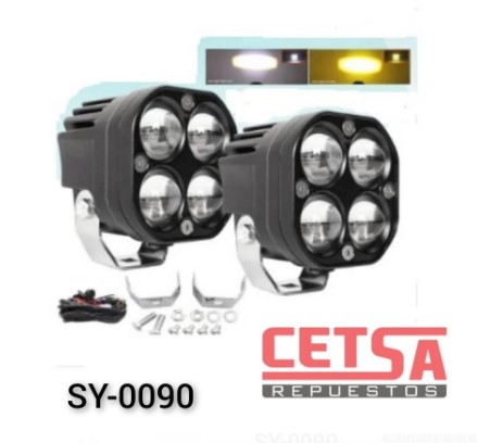 HALOGENO CUADRADO BICOLOR 10-30V 40W 4 LED TIPO ABIERTO