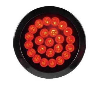 FAROL  4"  10-30V  24 LED REDONDO ROJO ARO HULE LUZ FIJA