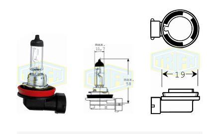 BOMBILLO HALOGENO H11 12V 55W PGJ19-2 AZUL