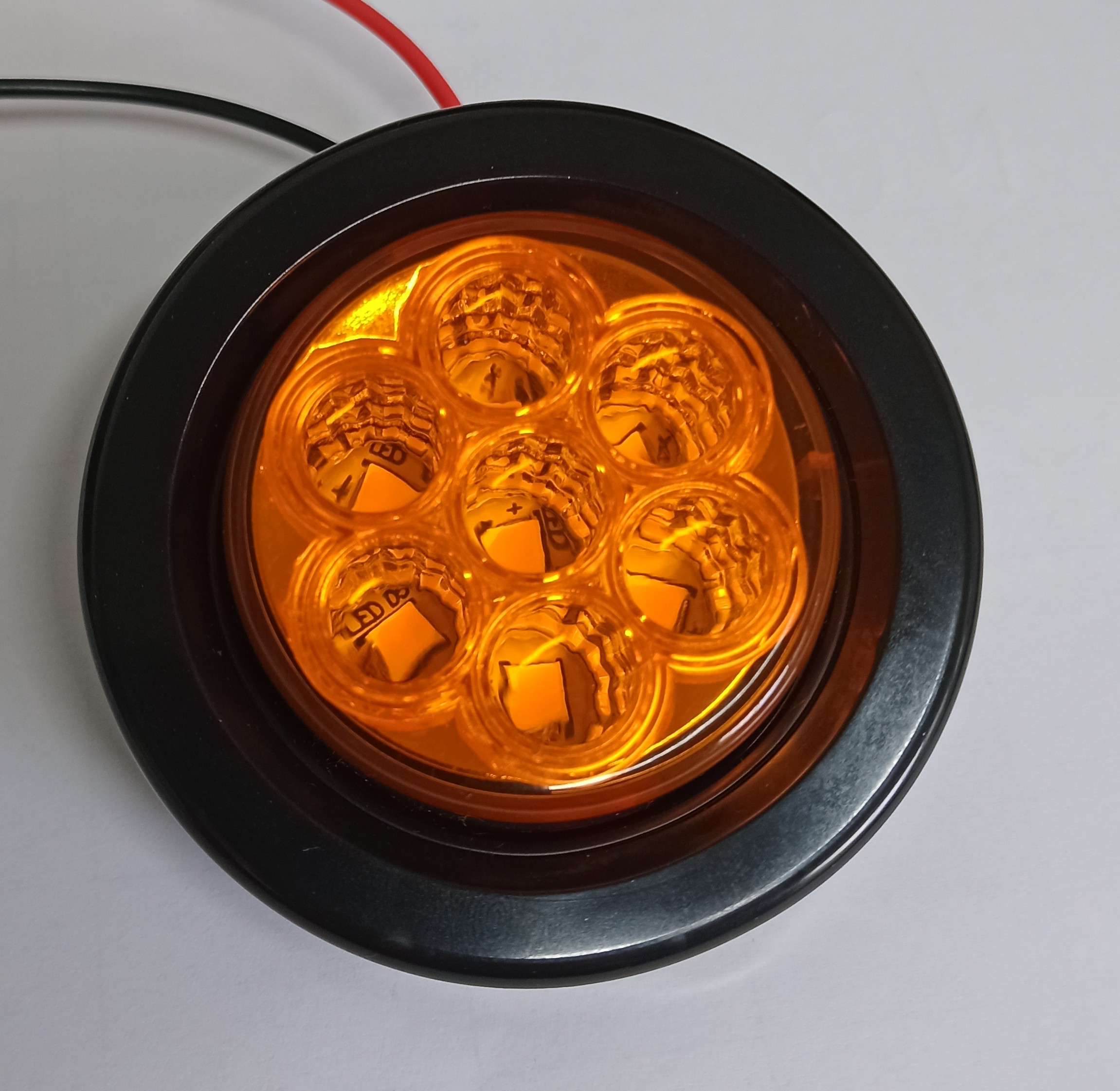 FAROL REDONDO 2" AMBAR 7LED 12V