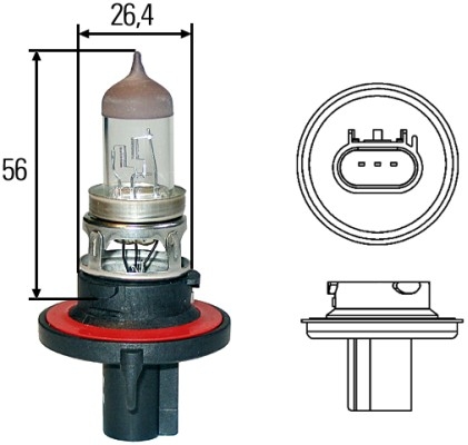BOMBILLO HALOGENO H13 12V 60/55W P26,4T AZUL
