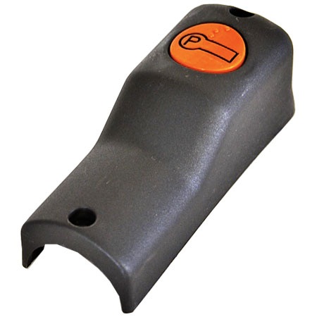 BOTON TIMBRE PARADA CURVO EN TUBO NEGRO