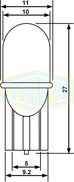 BOMBILLO COLA PEZ LED 12V 20MA W2,1X9,5D T10-1 AMBAR