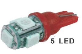 BOMBILLO TORRE 5 LED T10 2W TIPO 158 ROJO X UNIDAD