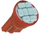BOMBILLO T10 8 LED MINI ROJO