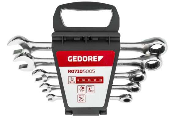 JUEGO LLAVE COMBINADA CON RATCH 8-19MM 5PZS
