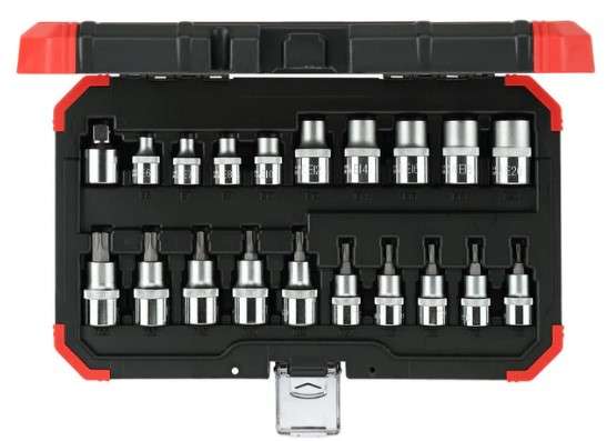 JUEGO DE CUBOS 3/8"+1/2" TX, E8-E20/T10-T55,20 PZ
