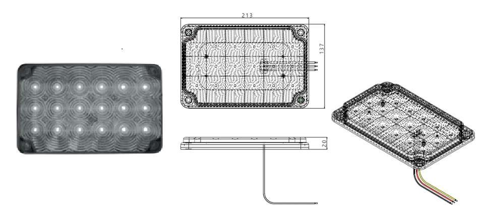 LAMPARA LED CRISTAL TRASERA MULTIVOLTAJE
