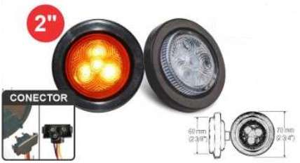 FAROL REDONDO 2" ROJO 4LED MULTIVOLTAJE CON CONECTOR
