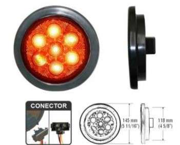 FAROL REDONDO 4" CRISTAL 7LED MULTIVOLTAJE CON CONECTOR