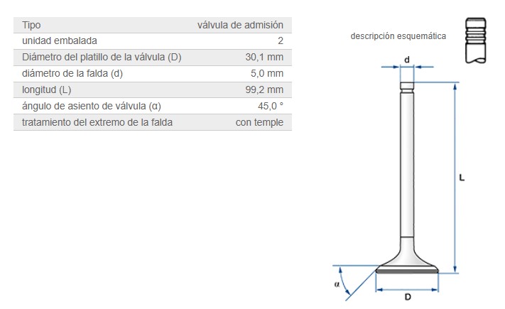 VALVULA ADMISION B38A15M1