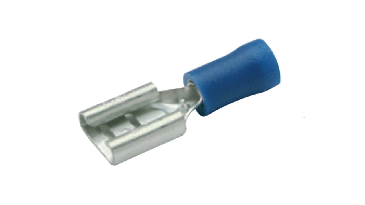 TERMINAL HEMBRA PLANA CABLE 12/14 SEMI FORRO AZUL