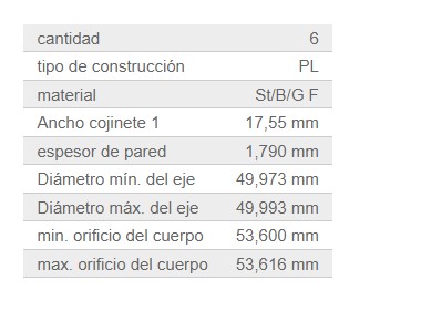 JGO COJINETE BIELA STD N52 6 CILINDROS