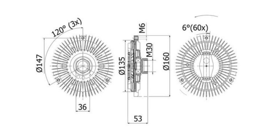 FAN CLUTCH PARA ABANICO 3 TORNILLOS W463 M113