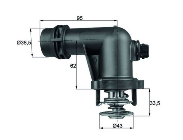 TAPA CAJA TERMOSTATO 105 °C M43 E46 MAHLE