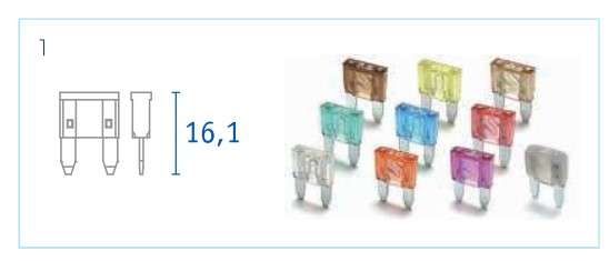 MINI FUSIBLE 15A PLUG IN SI203 CELESTE