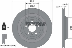 DISCO FRENOS TRASERO W166