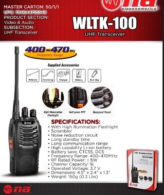 RADIO COMUNICACION WALKIE TALKIE 400-470 MHZ 16 CH