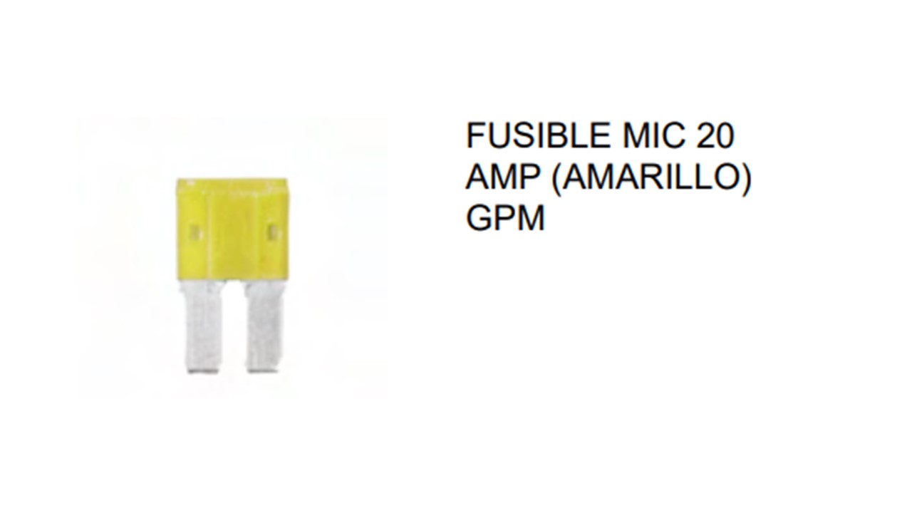 FUSIBLE MIC MINI 20A AMARILLO PATA LARGA