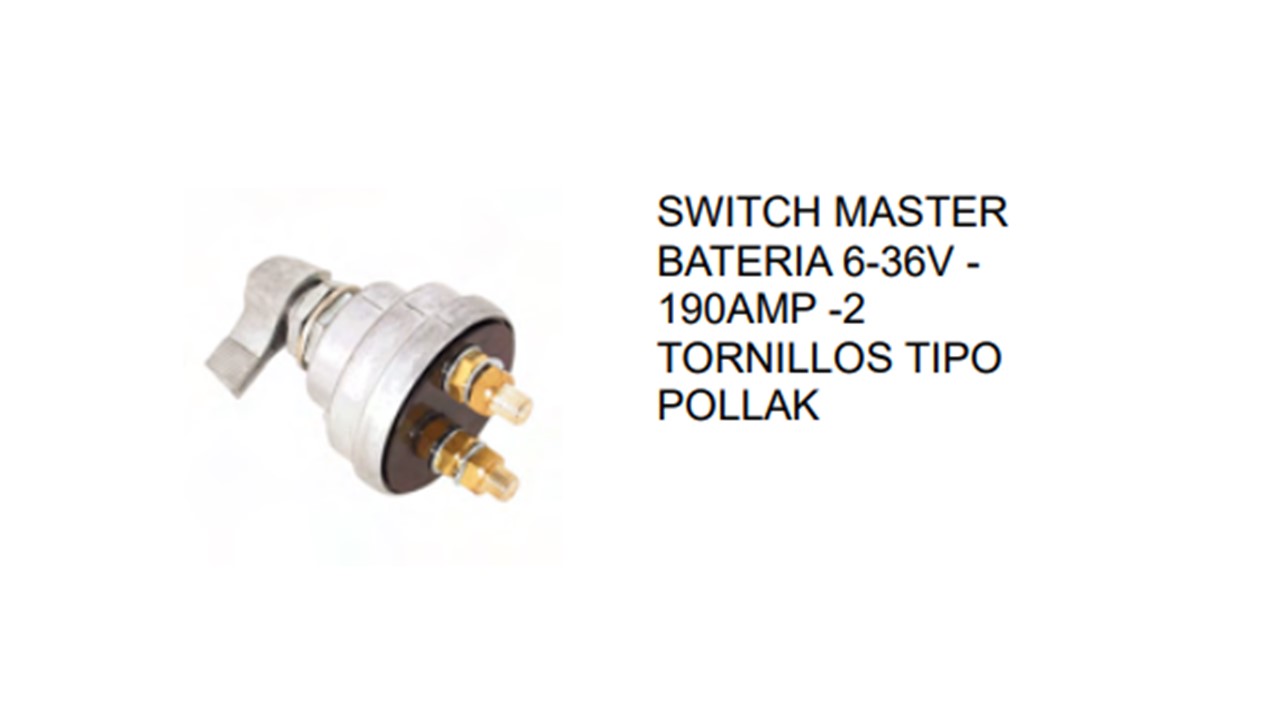 LLAVE CORTE CORRIENTE BATERIA 6-36V  190A  2 TORNILLOS
