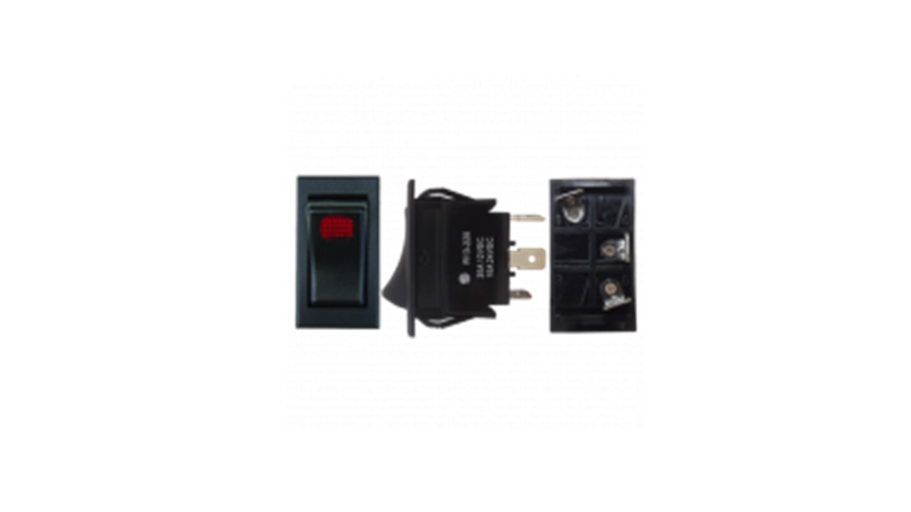 SWITCH NEGRO 1 PASO C/LUZ PILOTO 12/24V