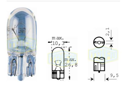 BOMBILLO TODO VIDRIO PEQUEÑO 24V 3W W2,1X9,5D (158)
